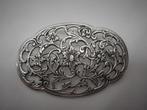 Zilveren grote vintage broche gesigneerd Hooikaas nr.1268, 4 tot 7 cm, Verzenden, Zo goed als nieuw, Zilver