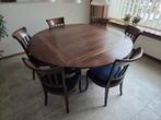 Houten eethoek met 6 stoelen (vintage?), Huis en Inrichting, Complete eetkamers, Ophalen, Gebruikt, Vintage, 4 tot 6 stoelen