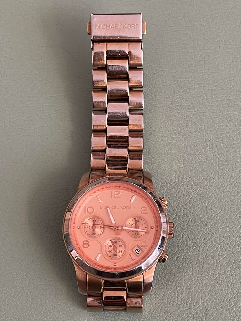 Michael Kors Dameshorloge - Staal, Sieraden, Tassen en Uiterlijk, Horloges | Dames, Gebruikt, Polshorloge, Fossil, Staal, Ophalen of Verzenden
