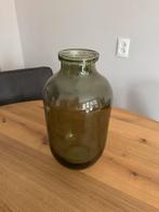 2groene vazen, Huis en Inrichting, Ophalen, Minder dan 50 cm, Groen, Glas