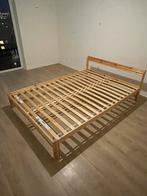 IKEA Bed Frame + Slatted Base, Huis en Inrichting, Bruin, Tweepersoons, Zo goed als nieuw, 200 cm