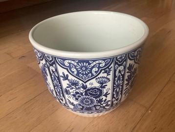 Delft Sphinx vintage keramische planten bloempot wit-blauw beschikbaar voor biedingen