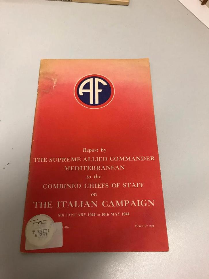 Report on the Italian Campaign, Boeken, Oorlog en Militair, Gelezen, Algemeen, Tweede Wereldoorlog, Ophalen of Verzenden