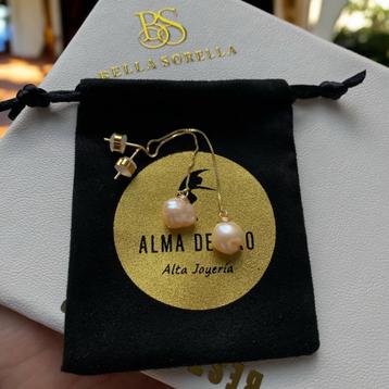 oorbelle natuurljike parels zilver 925 verguld 14k beschikbaar voor biedingen