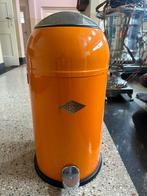 Wesco Prullenbak Oranje 33L, Met pedaal, Metaal, Zo goed als nieuw, 30 tot 40 liter