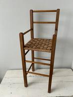 Antieke vintage hoge kinderstoel met touw zitting, Ophalen, Gebruikt, Overige typen