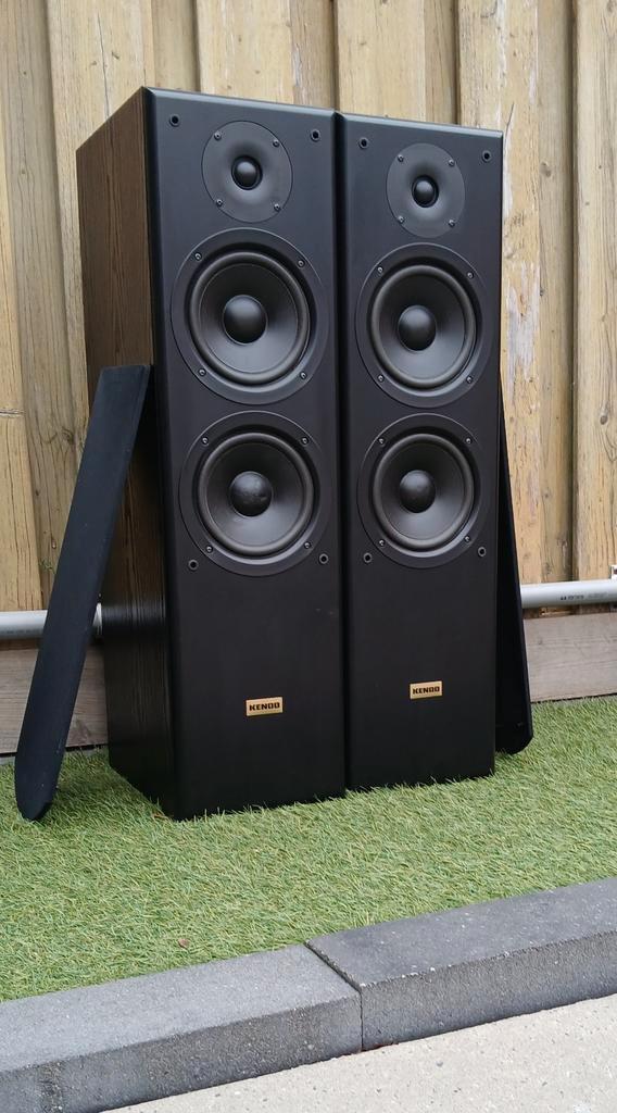 Set Prachtige Zuilen 3-Weg 120 Watts Zwart Bassreflex Fronts, Audio, Tv en Foto, Luidsprekers, Zo goed als nieuw, Front, Rear of Stereo speakers