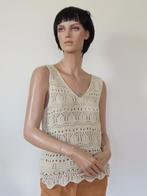 LIZZY LOU Geweldige Beige Gehaakte Mouwloze Top S 36, Kleding | Dames, Tops, Beige, Zo goed als nieuw, Ophalen of Verzenden, Lizzy Lou