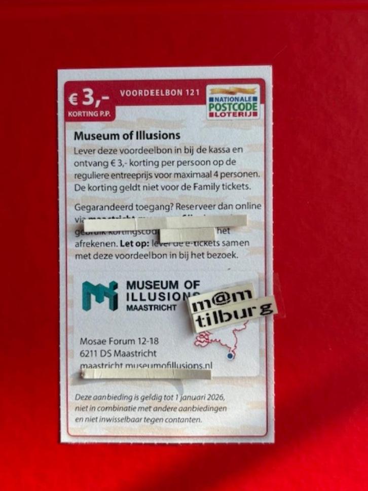 Voordeelbon 121 Museum of IIusions €3,- korting p.p., Tickets en Kaartjes, Musea, Drie personen of meer, Kortingskaart