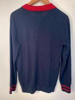 Maison Kitsuné blauw rode trui fijngebreid maat M wol, Maat 38/40 (M), Blauw, Zo goed als nieuw, Maison Kitsuné