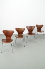 4x 'Series 7' Arne Jacobsen vlinderstoelen voor Fritz Hansen, Huis en Inrichting, Stoelen, Ophalen, Bruin, Vier, Metaal