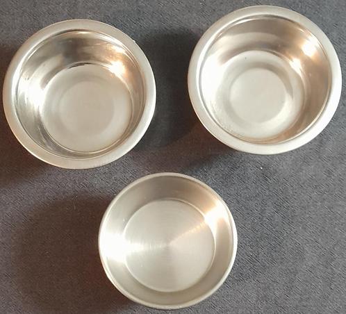 3 x Metalen voerbakjes voor honden maat S, Dieren en Toebehoren, Hondenvoerbakken en Drinkbakken, Gebruikt, Ophalen of Verzenden