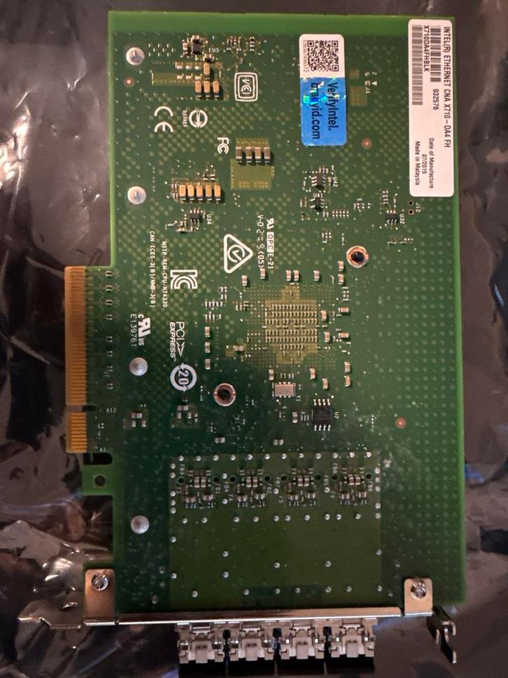 Intel Ethernet CNA X710-DA4 FH Netwerkkaart, Computers en Software, Netwerkkaarten, Gebruikt, Intern, Ophalen of Verzenden