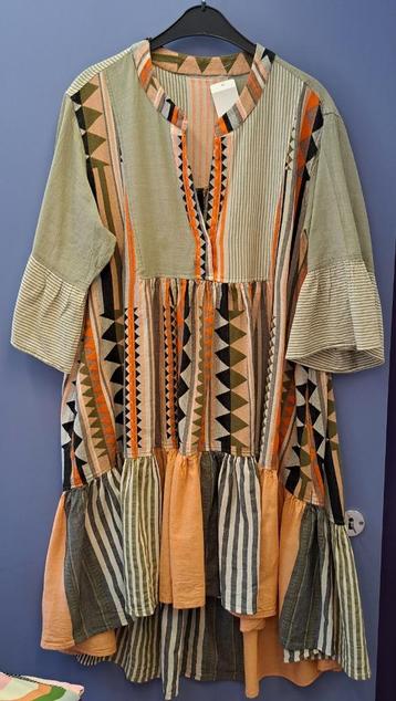 Devotion Twins jurk boho stijl oranje zand print M-L 49010 beschikbaar voor biedingen