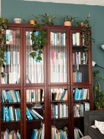 Boekenkast Lundia met glazen deuren, Huis en Inrichting, Kasten | Boekenkasten, Ophalen of Verzenden, 200 cm of meer, Kersenhout