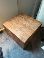 houten salontafel op wieltjes, Ophalen of Verzenden, Vierkant, 50 tot 100 cm, Minder dan 50 cm