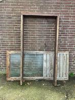Hardhouten deur met kozijn, Doe-het-zelf en Verbouw, Deuren en Horren, Ophalen, Gebruikt, 80 tot 100 cm, Minder dan 200 cm