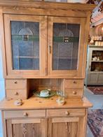 Antieke buffetkast met glas in lood, Huis en Inrichting, Kasten | Buffetkasten, Ophalen, 100 tot 150 cm, 25 tot 50 cm, Glas