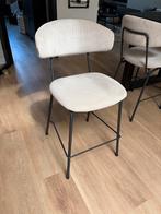 6 Barstoelen beige ribstof, 2 krukken, Ophalen, Zo goed als nieuw, Hout