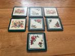 Vintage Onderzetters met Bloemenmotief - 7 stuks, Ophalen, Gebruikt, Glas of Kopje