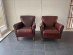Twee gave clubfauteuils van schapenleer vintage, Ophalen, Nvt, Nvt, Nvt