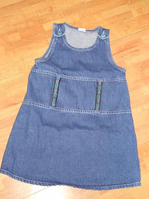 mooie spijker overgooier jurk mt 128, Kinderen en Baby's, Kinderkleding | Maat 128, Zo goed als nieuw, Meisje, Jurk of Rok, Ophalen of Verzenden