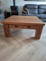 Teak houten tafel - onbehandeld, Ophalen, Gebruikt, 50 tot 100 cm, Rustiek