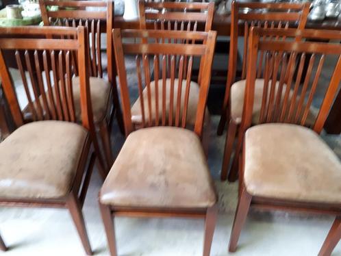 6 degelijke Bannink eetkamerstoelen, Huis en Inrichting, Stoelen, Gebruikt, Vijf, Zes of meer stoelen, Hout, Bruin, Ophalen