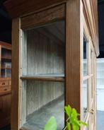 Antieke grenen vitrinekast | Servieskast | keukenkast #2509, Ophalen of Verzenden