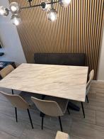 Eettafel met stoelen, Huis en Inrichting, Tafels | Eettafels, Gebruikt, 150 tot 200 cm, Rechthoekig, 50 tot 100 cm