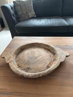 Authentieke Nepalese houten schaal met handvatten, Gebruikt, Schaal, Rond, Ophalen of Verzenden