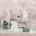 Hangende palmbladeren behang Oud roze, botanisch behang, Verzenden, Minder dan 10 m², Roze, Vintage, botanisch, trendy behang
