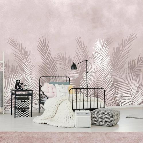 Hangende palmbladeren behang Oud roze, botanisch behang, Huis en Inrichting, Stoffering | Behang, Roze, minder dan 10 m², Verzenden
