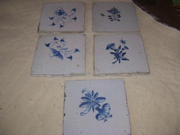 5x tegel 13 bij 13 cm met afbeelding beschikbaar voor biedingen