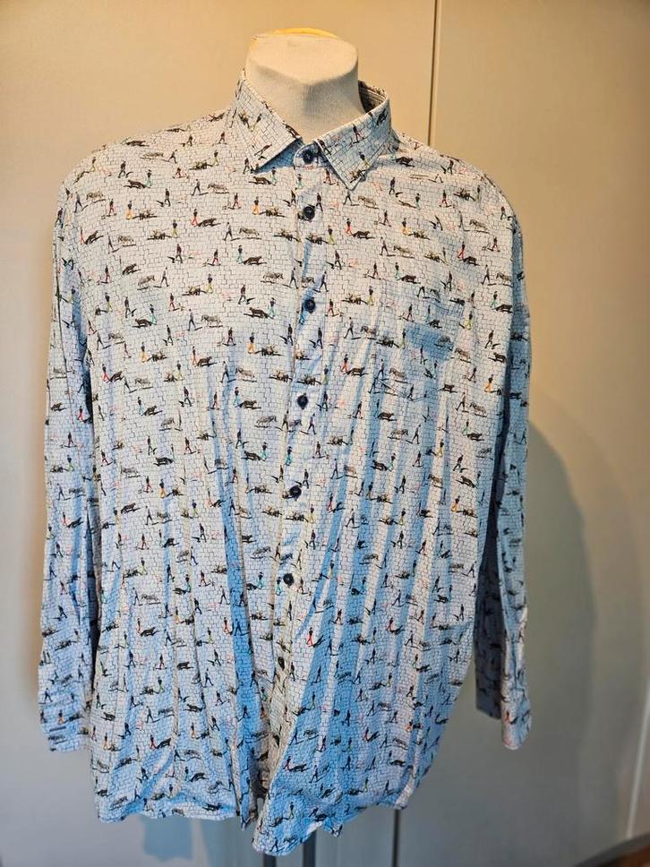 Modern overhemd maat3xl/ 60 - zo goed als nieuw! SIGNUM €25, Kleding | Heren, Grote Maten, Zo goed als nieuw, Overhemd, Blauw