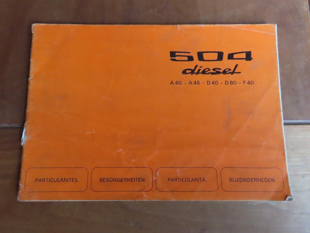 Instructieboek Peugeot 504 diesel 1977 sedan Break Familiale, Ophalen of Verzenden