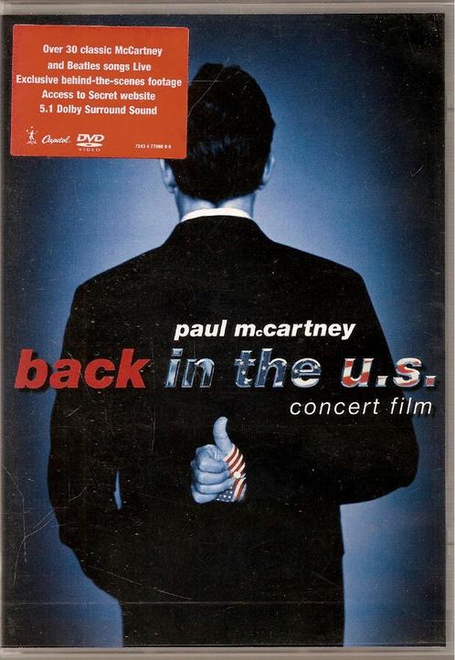 Paul McCartney - Back in the U.S., concert film, Cd's en Dvd's, Dvd's | Muziek en Concerten, Nieuw in verpakking, Muziek en Concerten