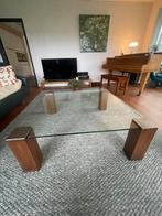 Glazen salontafel, Huis en Inrichting, Tafels | Salontafels, Ophalen, Gebruikt, Vierkant, Glas