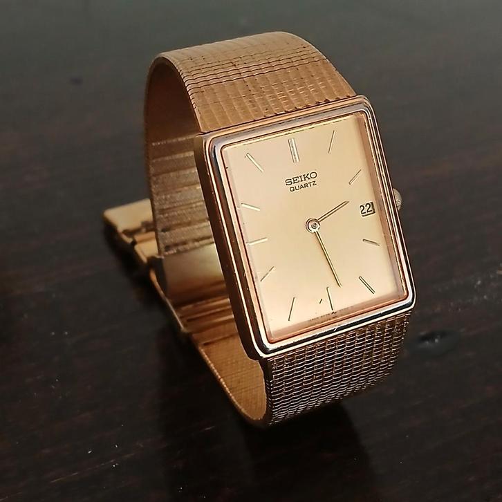 Vintage Seiko Quartz Gouden Horloge VERKOCHT!, Sieraden, Tassen en Uiterlijk, Horloges | Heren, Gebruikt, Polshorloge, Seiko, Staal