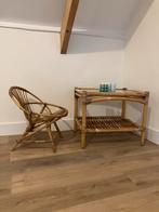 Rotan Kindersetje Stoel en Tafeltje Vintage Stijl, Kinderen en Baby's, Kinderkamer | Tafels en Stoelen, Ophalen of Verzenden, Gebruikt