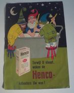 Henco wasmiddel affiche kabouters, Ophalen of Verzenden, Zo goed als nieuw, Reclamebord