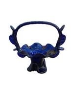 Murano mandje kobalt blauw mondgeblazen vintage en gaaf, Antiek en Kunst, Antiek | Glas en Kristal, Ophalen of Verzenden