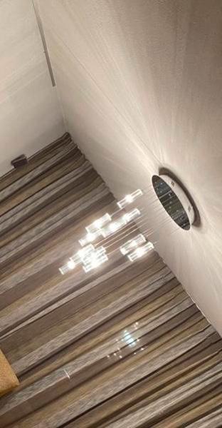 Lamp kristal glas verlichting woonkamer eetkamertafel, Huis en Inrichting, Lampen | Hanglampen, Gebruikt, 75 cm of meer, Glas