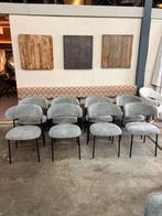 Nieuwe Japandi Eetkamerstoelen - Set van 8, Nieuw, Ophalen of Verzenden, Stof, Grijs