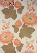 6508 Vintage jaren 70 bloemen groovy behang behangpapier, Huis en Inrichting, Stoffering | Behang, Verzenden