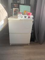 2x malm nachtkastje wit, Huis en Inrichting, Slaapkamer | Nachtkastjes, Ophalen, Gebruikt, Minder dan 45 cm, 55 tot 70 cm