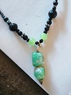Chrysopraas ketting met glaskralen, Ophalen of Verzenden, Zo goed als nieuw, Steen of Mineraal, Met edelsteen