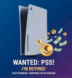 Gezocht Playstation 5 Direct Cash, All Models Quick Deal, Spelcomputers en Games, Ophalen of Verzenden, Zo goed als nieuw
