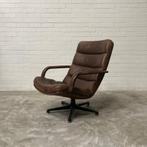 Leren Artifort design fauteuil stoel bruin leer, Ophalen, Gebruikt, 75 tot 100 cm, Leer