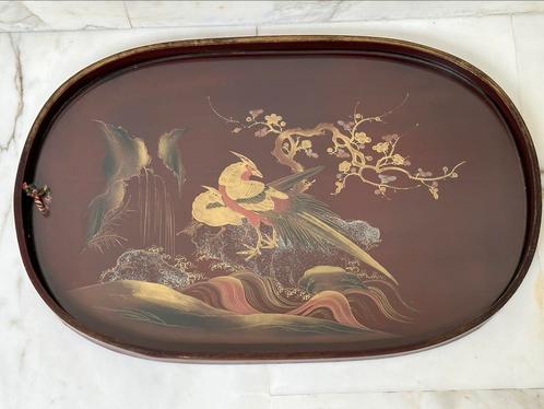 GROOT Chinees dienblad met glasplaat 57x37cm, Antiek en Kunst, Antiek | Schalen, Ophalen